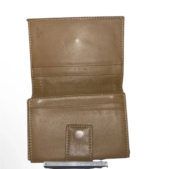 Fendi Cloth & Leather Tan Wallet EUC